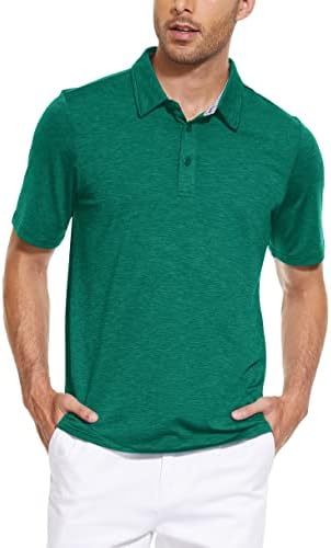 Машки голф за голф во Таквасен, Краток ракав Брз сув лесен обичен атлетски маички со маици 3 копчиња