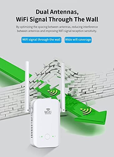 WiFi опсег на екстендер сигнал засилувач до 4000sq.ft и 30 уреди, засилувач на Интернет -екстендер, засилувач за повторувачи на WiFi со порта