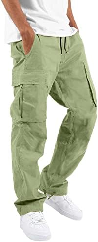 Широки панталони за товарни нозе за мажи кои се обидени опуштени вклопувани лесни панталони за пешачење со еластични џемпери