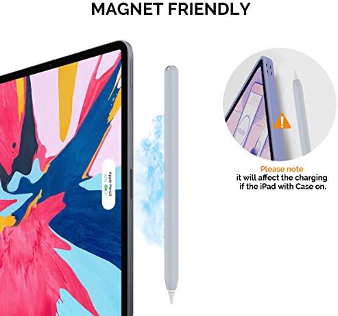Ахастил Ултра тенок случај силиконски покритие на кожата компатибилен со 2-та генерација на Apple Pencil, iPad Pro 11 12,9 инчи-2 пакет