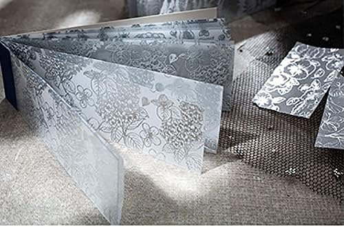 6 компјутери мини сребрена сјајна цветна декоративна хартија влошки за проекти за занаетчиски производи и DIY хартија