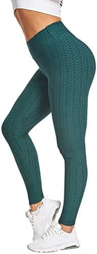 Хеланки со високи половини за жени меки атлетски стомачни контролни удобни печатени панталони за водење на велосипедска јога