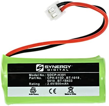 Синергија дигитална телефонска батерија без безжични мрежи, компатибилна со Uniden Dect4066-5 безжичен телефон,, компатибилен со Uniden BT-1018,