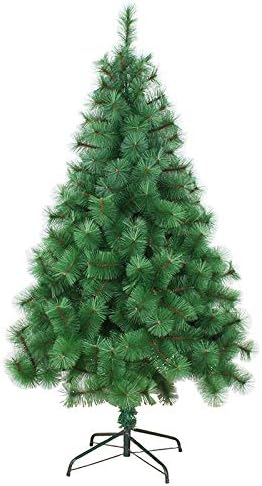 Zpee Материјал за борци на бор игли ПВЦ, вештачка борга дрво со метална штанд Божиќ Декорација Лесно да се собере нелити-1,8m