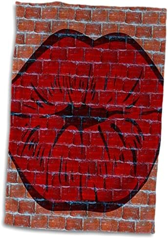 3дроза Фиренца - хумор-слика на големи црвени усни на ѕид од тули - крпи