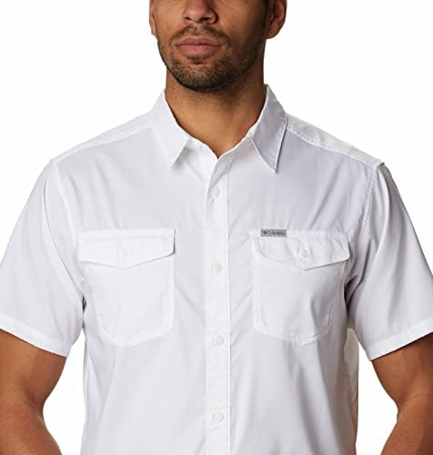 Колумбија машка употреба II цврста кошула со краток ракав, бела, X-Large