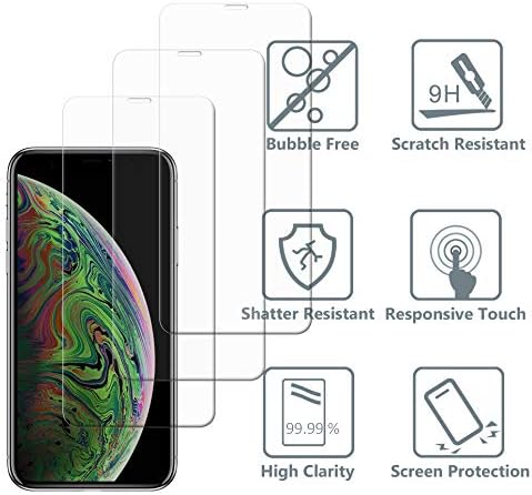 Заштитник На Екранот на Tektide Компатибилен за Iphone Xs Max/iPhone 11 Pro Max, Заштита од Капка-Заштита Безбедносно Ламинирано Калено Стакло Капакот На Екранот/Екранот Штит[3 Паке