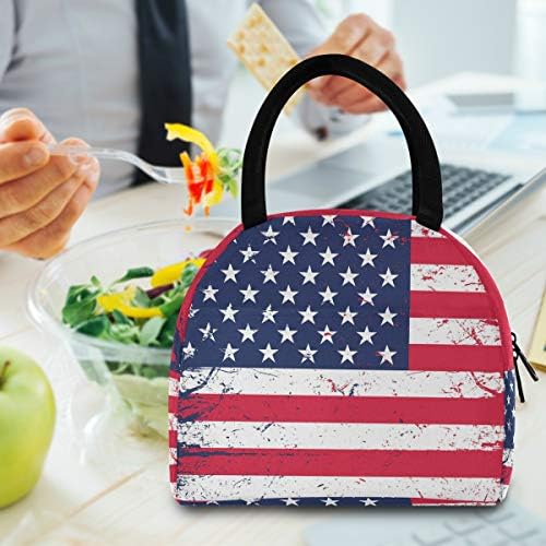 Изолирана торба За ручек Жени-Денот На Независноста На Американското Знаме Голема Тота За Ручек Отпорна На Истекување со ремени за рамо