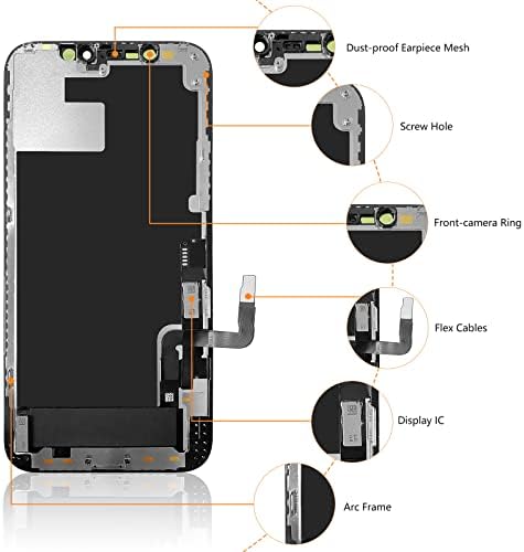 Мобкитфп Пакет-2 Предмети: Целосна Замена На Екранот За Склопување за iPhone 12/12 Pro 6,1 инчи, За Iphone 8 Замена На Екранот Бела 4,7 инчи +Комплети