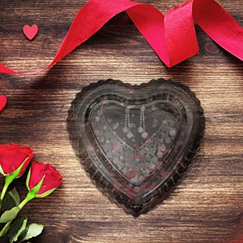 Кутија За Накит за Срце Кристална Кутија За Подароци Во Форма На Срце: Врежана Кутија За Накит Јасна Кутија За Бонбони Со Обетки Со Капак Фиока