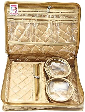 Аторакушон Комбо Сатенски Торбички За Шминка Суета Накит Патувачки Организатор Кутија За Складирање Козметика носете ја насекаде лесно За Жени