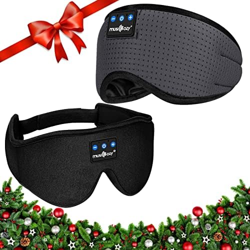 MusicOzy Слушалки за спиење Дишејќи Bluetooth 5.2 Слушалки за спиење 3Д, слушалки за спиење, безжични маски за очи за спиење