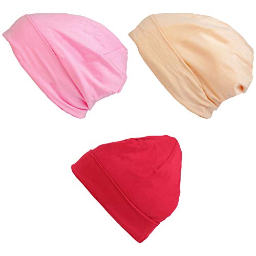 Нова 3 парчиња сатен свила обложено капаче за спиење Фризена коса beanie Прилагодлива хаубата ноќна капа за заштита на косата