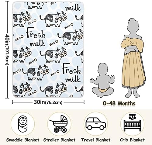 Swaddle Flade Fresh млеко памучно ќебе за новороденчиња, примање ќебе, лесен мек за тресење за креветчето, шетач, ќебиња за расадници, 30х40