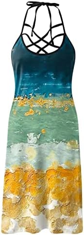 Секси фустан за жени, фустани на плажа плус големина, жени гроздобер дневно чипка без ракави, пулвер фустан, печатење шупливо лабаво