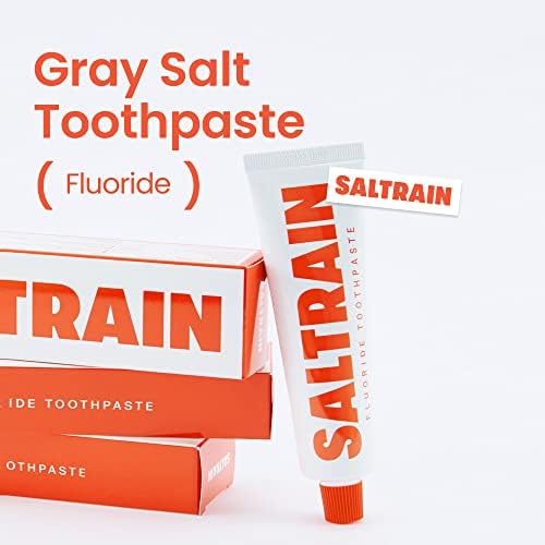 Паста за заби со флуорид на Saltrain | Природна паста за заби за свеж здив, нула празнина и еластични непца | Силен мирис, флуорид богат