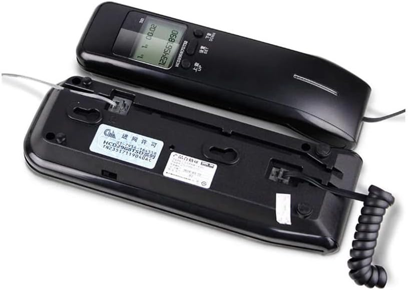 Lhllhl Cormed телефон со двоен LCD дисплеј, ID на повикувач, двојни системи, прилагодлив wallиден телефон за волумен на ринг -тон за дома