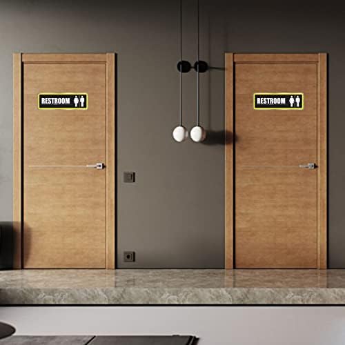 Налепница за знаци за тоалети - 9 x 3 Голем мат финиш ламинат винил унисекс декларации за домашна канцеларија за домашна бања