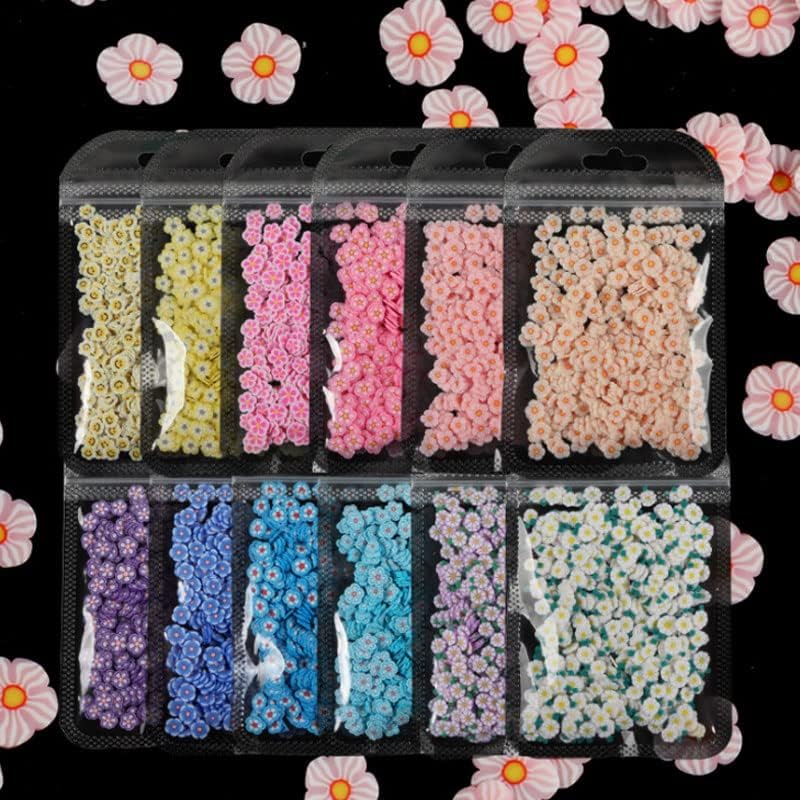 10g торба за нокти уметнички декорација Мека керамичка лепенка за пролет и лето цвеќе дизајн на нокти шарм фототерапија додатоци за маникир -