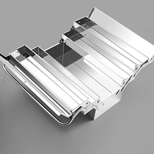 WXBDD Алатки за не'рѓосувачки челик постави трислојни преклопни кутии за складирање на домаќинства, преносна железо кутија за