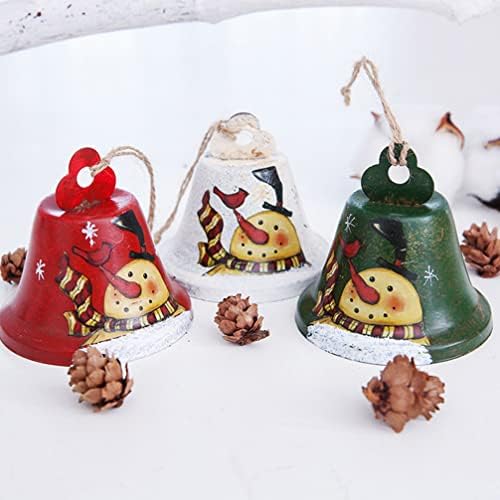 Божиќни bellвонарски украси дрво приврзоци: 3 парчиња метални џингл bellвона занаетчиски украси за дрво за украсување на елка