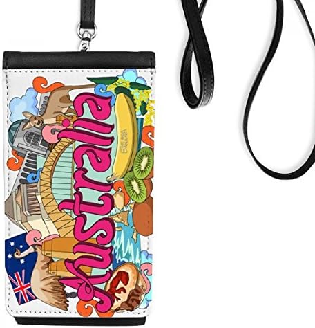 КАНГАРО ХАРБОР Мост Австралија Графити Телефонски паричник чанта што виси мобилна торбичка со црн џеб