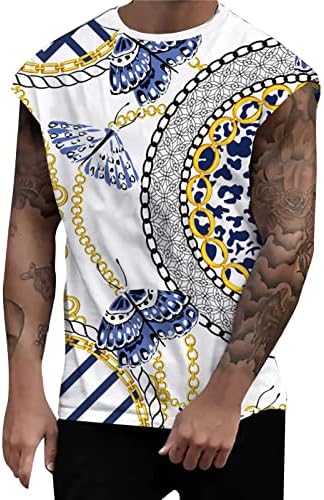 ZDDO летни маички капачиња за ракави за маички африкански луксузно метално злато печатено улично маичка модна мускулатура, обични врвови