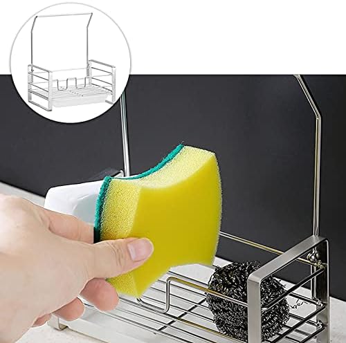 Акнхд кујнски мијалник Кади Практично дренажа решетката за складирање на решетката сунѓер за чистење за чистење на крпа, држач