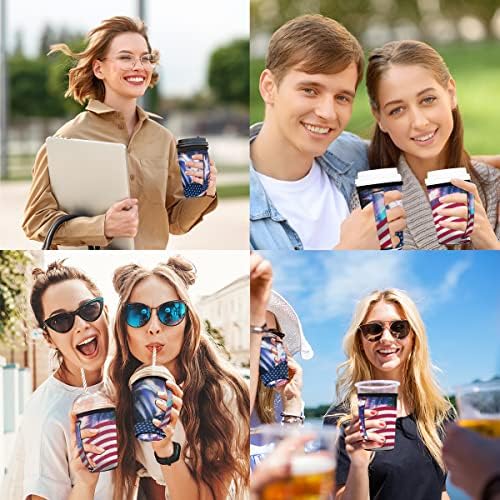 Американско знаме што може да се употреби ладен кафеав кафе со ладен пијалок Коозити компатибилни stive stiverworks cup ракав со рачка машина