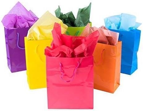 Адорокс 12 Избрани Светли Неонски Обоени Партија Подарок Торби За Подароци Роденден Свадба Божиќни Празници Денот На Благодарноста