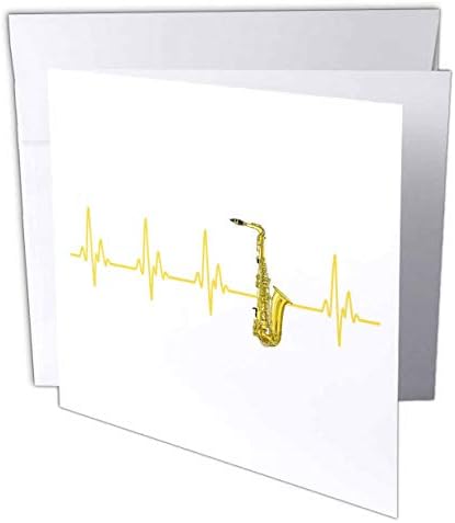 3drose a EKG линија за чукање на срцето со месинг саксофон, ако ги сакате ... - честитки