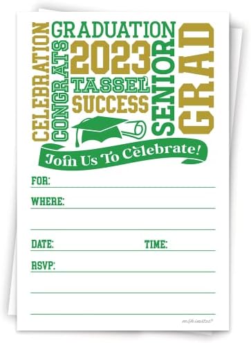 Зелена 2023 Дипломирање Покани Со Коверти-Град Партија Покани За Средно Училиште Или Колеџ