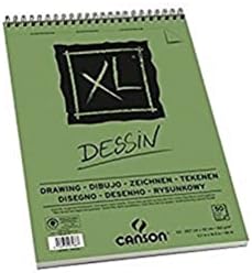 Canson XL цртање 160GSM A3 хартија, светло жито, кратка страна на спирална подлога, 50 бели чаршафи, идеално за професионални уметници