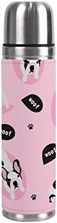 Вантасо слатко куче кутре животно розово шише со розова вода изолирано двојно wallидно вакуум колба чаша кригла 500 мл 17 мл за спортско пешачење