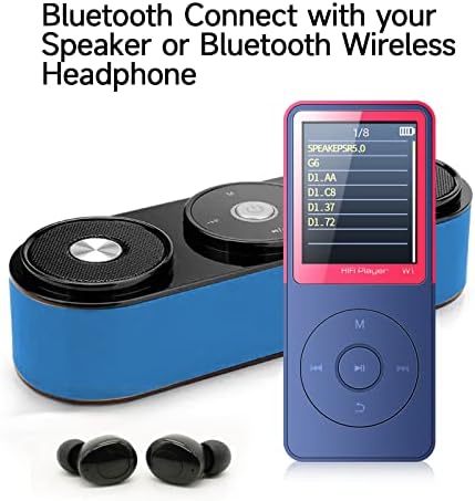 MP3 плеер со Bluetooth, гласовен рекордер, класичен мини музички плеер со слушалки за деца, MP3 преносен дигитален аудио аудио хифи