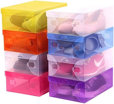ZRSJ водоотпорен 300 парчиња транспарентна кутија за чевли, транспарентна пластична чевли за чување чевли чизми со високи потпетици