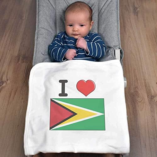 Азиеда „Ја сакам Гвајана“ памучно бебе ќебе / шал