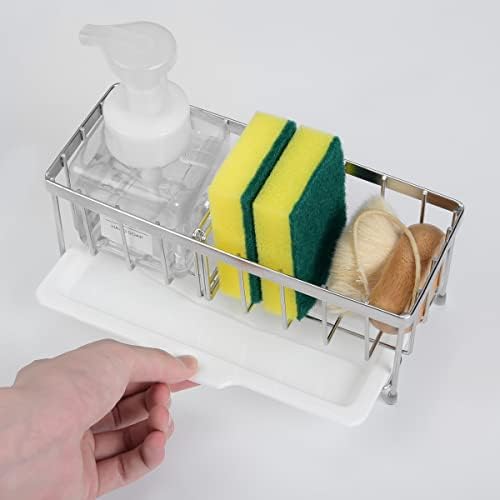 Jил дома Држач за мијалник за мијалник за мијалник за мијалник за кујнски мијалник, организатор за сапун, диспензер за четки со сапун со