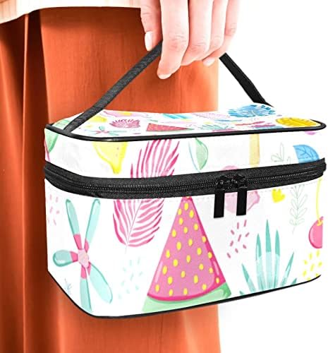 торба за Шминка за Патување јојоамој, Шема На Летно Овошје Голема Козметичка Торба Организатор На Шминка Мултифункционални Торби За Тоалети