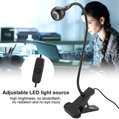 LED биро ламба, ymiko USB клип-он светла за читање светло за заштита на очите за заштита на очите, светло, 360 ° Флексибилна