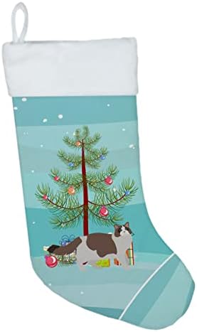 Богатства на Каролина CK4694CS Ragdoll 3 Cat Merry Christmas Christmas Christmas Stocking, камин што виси чорапи Божиќна сезона забава Декорации