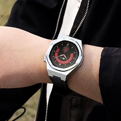 ЛУКСУЗЕН Случај DGYSG Со Бенд Дизајниран За Samsung Galaxy Watch 5 Pro 45mm 2022, Солиден Воен Заштитен Метален Браник Со Тактички