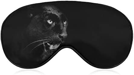 Црн пантер портрет маска за спиење мека маска за очи за очи со прилагодлива лента за мажи жени