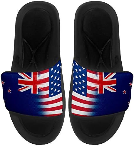 ExpressitBest Pushioned Slide -On Sandals/Slides за мажи, жени и млади - Знаме на Нов Зеланд - Знаме на Нов Зеланд
