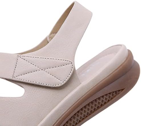 Летни сандали за жени фахион рамно лизгање на удобни римски чевли отворени пети цврста боја случајна сандала