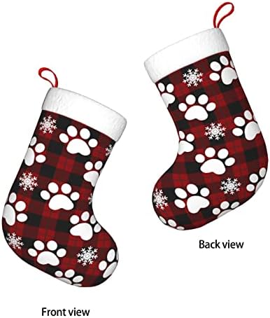 Силинана куче шепа со снегулка, плишани божиќни чорапи, висечки украси, бонбони за подароци за семејни празници Божиќни забави Декор 18инх