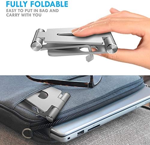 Aduro U-Rise Прилагодлив мобилен телефон штанд преклопен алуминиумски челик пакет со U-RISE XL прилагодлив алуминиумски таблет стол