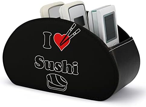 Јас многу го сакам држачот за далечински управувач на суши, Пу кожа далечински кади фиока за чување на маса за чување на маса
