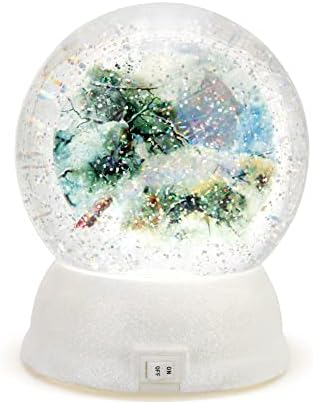 Демдако снег замрзнат кардинален акварел LED 6 x 4,5 смола Божиќен снежен свет
