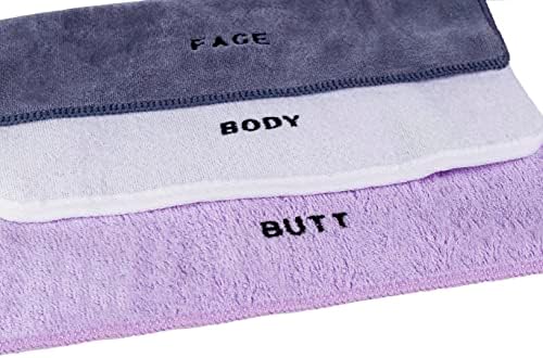 Лукава крпа со 6 парчиња пешкири за лице, тело и задник | Нежно чистење и ексфолијација